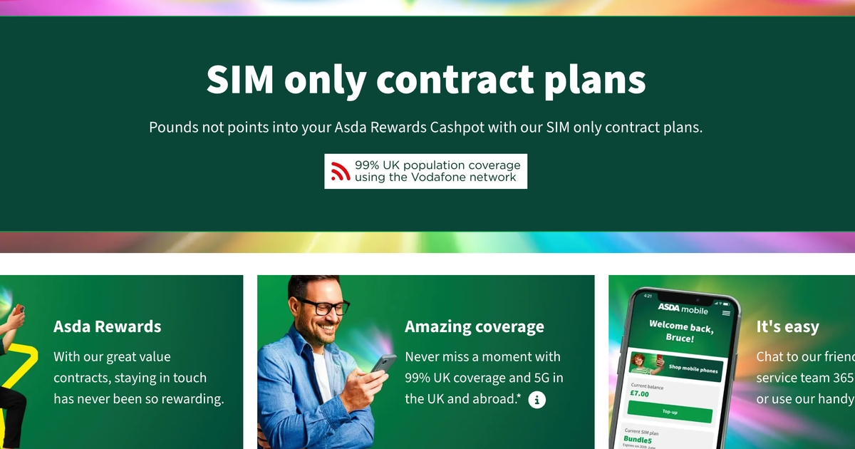 Asda Mobile now offer 12 and 24 month SIM only contracts